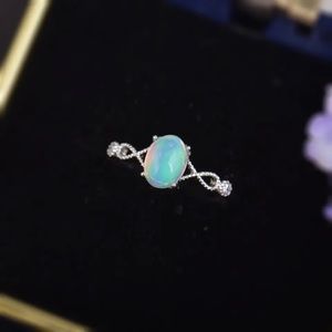 Authentic Ethiopian Opal Ring Silver, Adjustable Natural Gemstone Ring